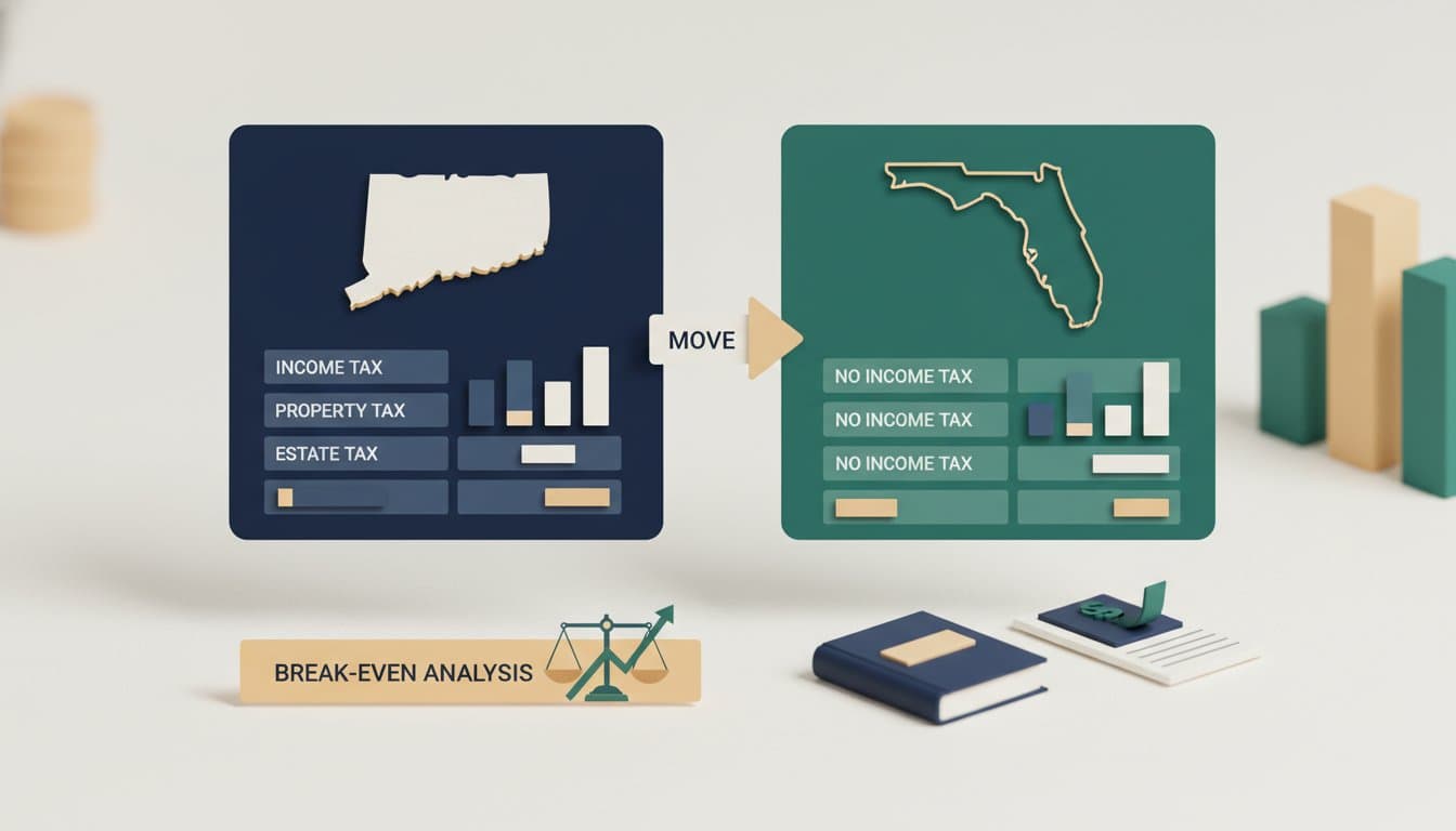 Connecticut vs Florida Retiree Tax Move 2026: Real Cost-Benefit