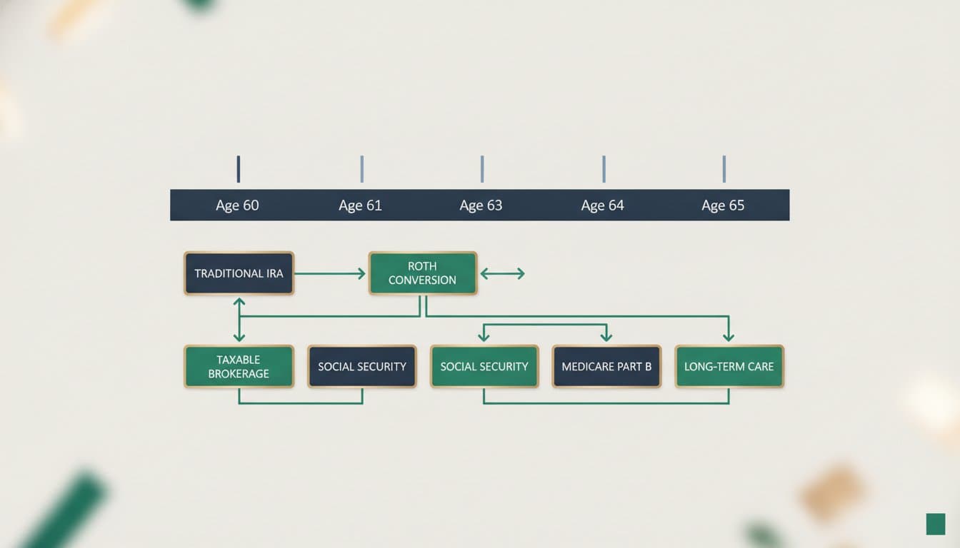 Roth Conversion Ladder Year by Year Age 60 to 65: Account Draw Sequence